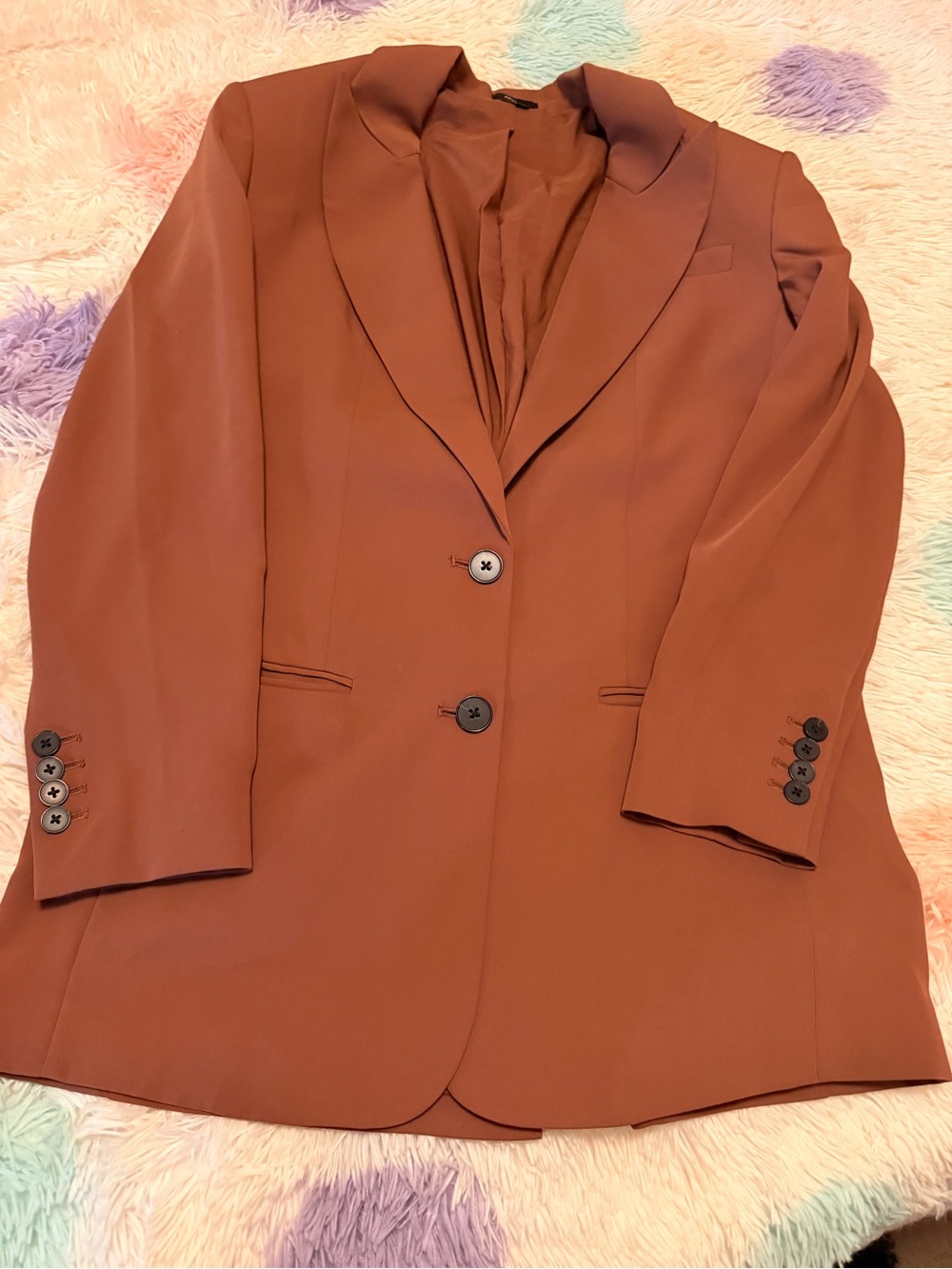 Express Rust Brown Tailored Blazer